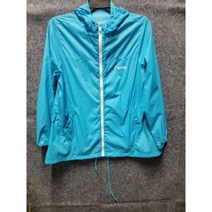 Blue Very‎ Light Rain Front Zip-Up Bottom draw String with Hood Size L